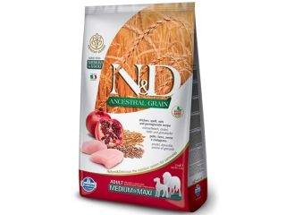N&D - LG DOG Adult M/L Chicken & Pomegranate - 12kg je kompletní suché krmivo s nízkým obsahem obilovin, s kuřetem a...